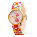 Popular Girls Flower Silicone Strap Quartz Watch